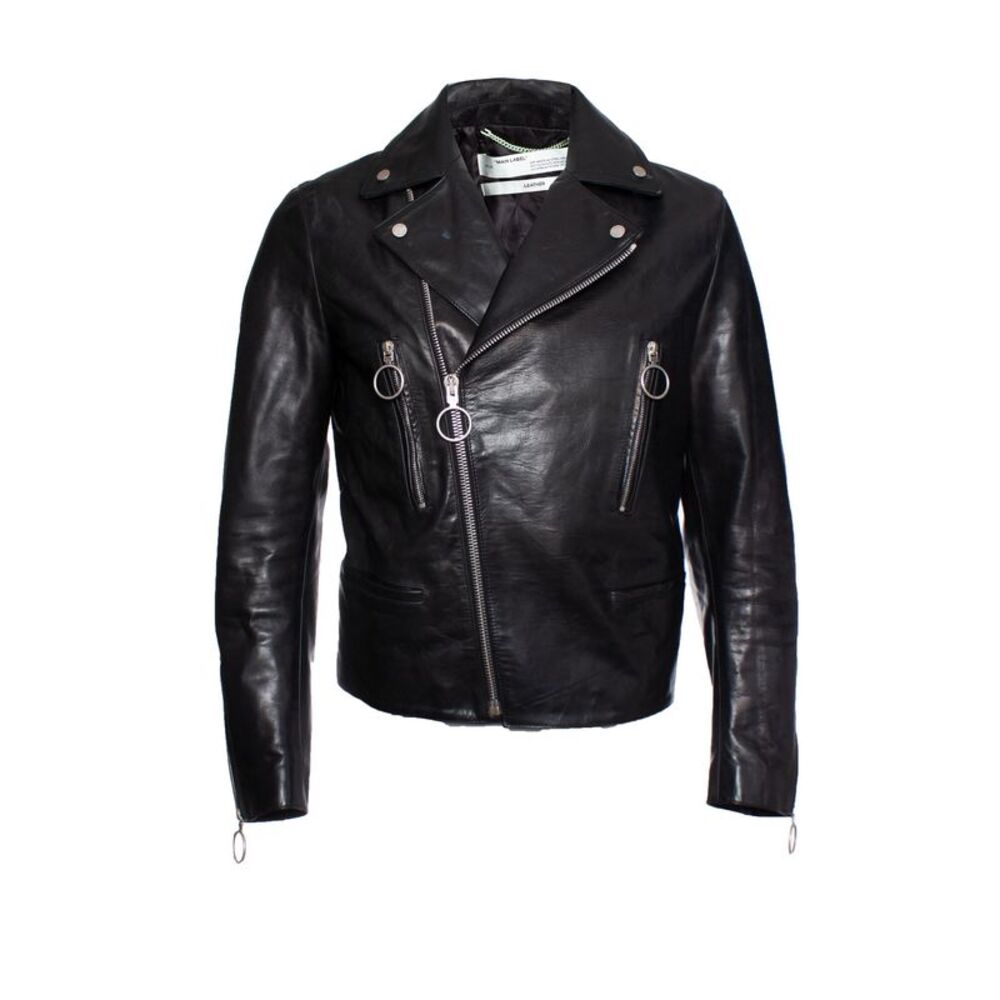 Off-White Leather Biker Jacket - image 1